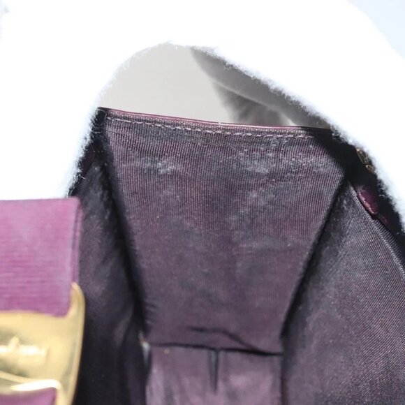 Salvatore Ferragamo Chain Vala Hand Bag Enamel Purple Gold - Picture 12 of 15